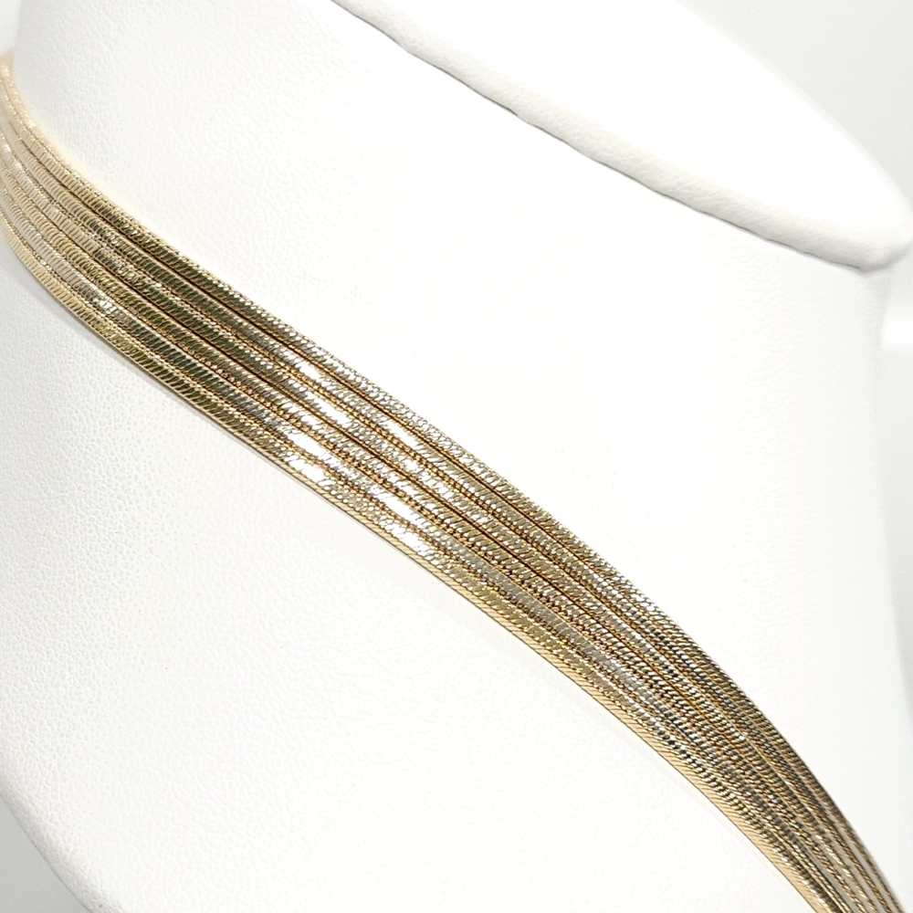 Givenchy Vintage Necklace Multi Chain Logo Belt Buckle Accent Gold Tone 35" Long - Picture 12 of 16